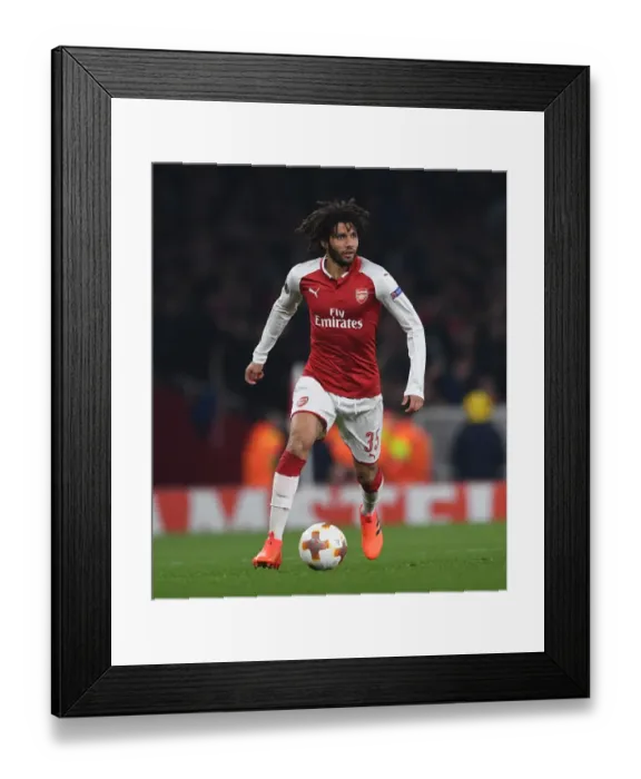 Framed Print : Mohamed Elneny: Arsenal's Midfield Maestro Shines in Europa League Clash against Red Star Belgrade