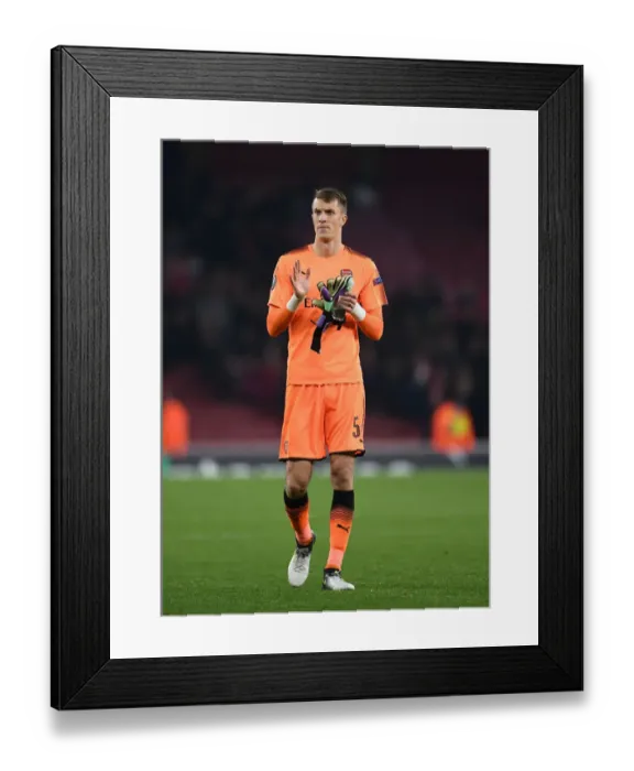 Framed Print : Matt Macey: Arsenal FC's Determined Goalkeeper in Europa League Clash Against Crvena Zvezda Framed Print : Matt Macey: Arsenal FC's Determined Goalkeeper in Europa League Clash Against Crvena Zvezda