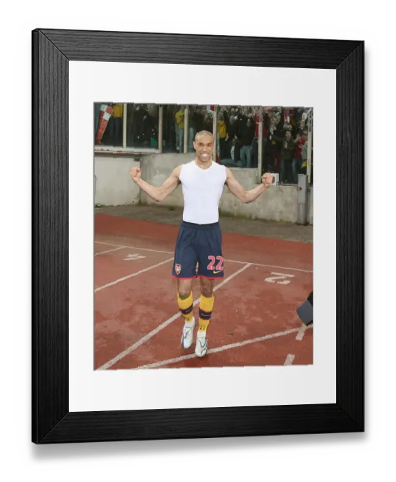 Framed Print : Gael Clichy (Arsenal) celebrates afer the match Framed Print : Gael Clichy (Arsenal) celebrates afer the match