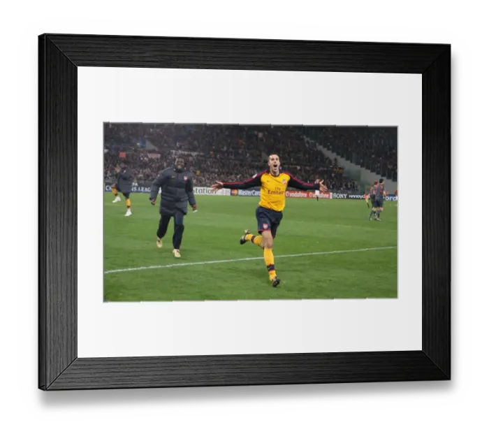 Framed Print : Robin van Persie (Arsenal) celebrates after the match Framed Print : Robin van Persie (Arsenal) celebrates after the match
