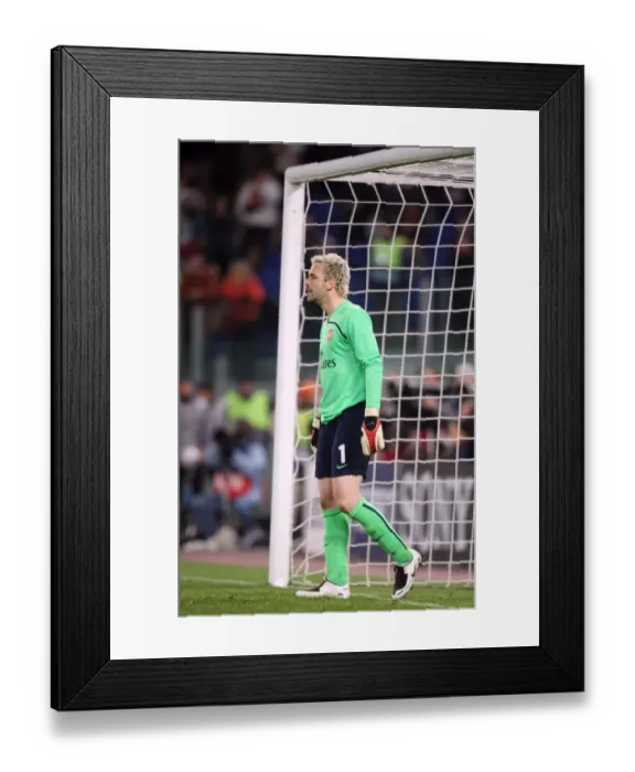 Framed Print : Manuel Almunia's Heartbreak in UEFA Champions League: AS Roma 1:0 Arsenal (AET), 6:7 on Penalties Framed Print : Manuel Almunia's Heartbreak in UEFA Champions League: AS Roma 1:0 Arsenal (AET), 6:7 on Penalties