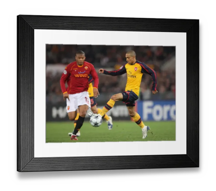 Framed Print : Gael Clichy (Arsenal) Julio Baptista (Roma) Framed Print : Gael Clichy (Arsenal) Julio Baptista (Roma)