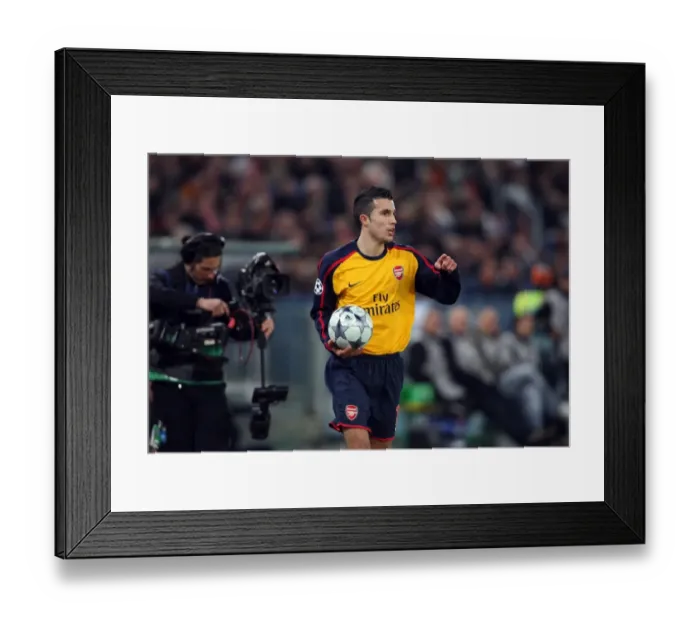 Framed Print : Robin van Persie (Arsenal) and a cameraman