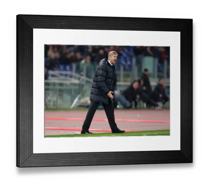Framed Print : Arsene Wenger and Arsenal's Agonizing UEFA Champions League Defeat Against AS Roma (1:0, 6:7 on Penalties, 11 / 3 / 09) Framed Print : Arsene Wenger and Arsenal's Agonizing UEFA Champions League Defeat Against AS Roma (1:0, 6:7 on Penalties, 11 / 3 / 09)