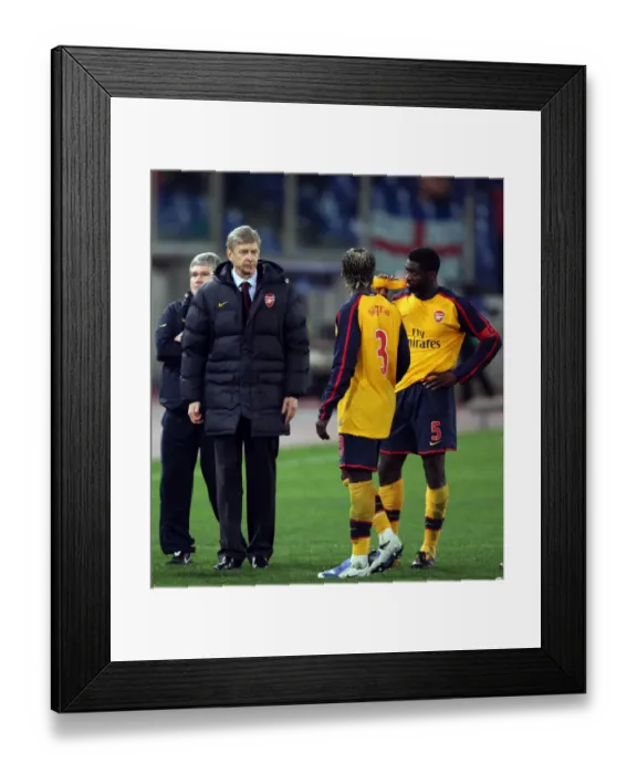 Framed Print : Arsene Wenger the Arsenal manager with Bacary Sagna Framed Print : Arsene Wenger the Arsenal manager with Bacary Sagna