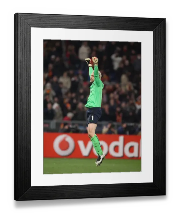 Framed Print : Manuel Almunia celebrates the Arsenal victory Framed Print : Manuel Almunia celebrates the Arsenal victory