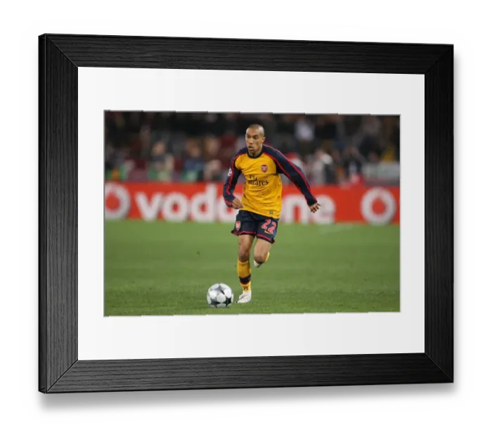 Framed Print : Gael Clichy in Action: Arsenal vs. AS Roma, UEFA Champions League (2009)