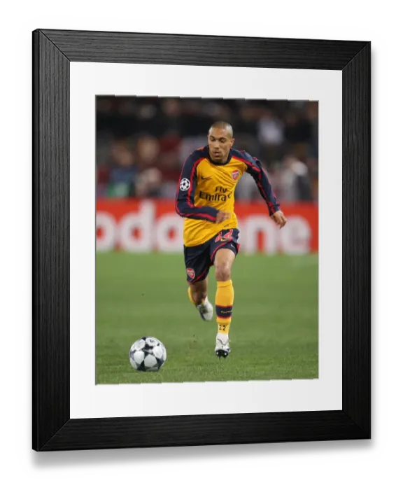 Framed Print : Gael Clichy in Rome: Arsenal's Heartbreaker in UEFA Champions League Penalty Shootout Against AS Roma, 2009