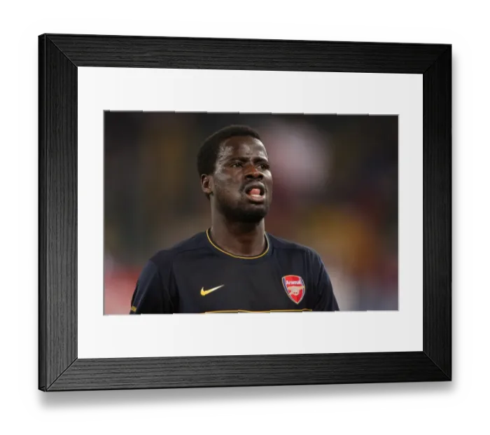Framed Print : Emmanuel Eboue's Penalty Heartbreak: Arsenal vs. AS Roma, UEFA Champions League (2009) Framed Print : Emmanuel Eboue's Penalty Heartbreak: Arsenal vs. AS Roma, UEFA Champions League (2009)