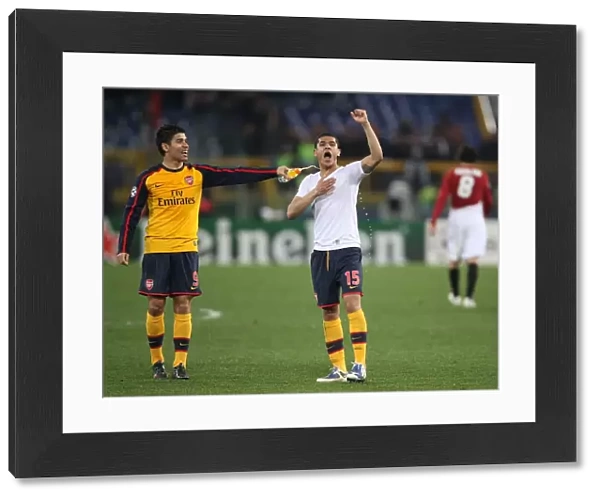 Denilson & Eduardo (Arsenal) celebrate after the match