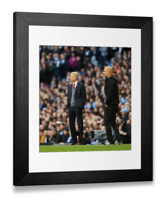 Framed Print : Arsene Wenger: A Tense Face-Off at Manchester City vs Arsenal, Premier League 2017-18 Framed Print : Arsene Wenger: A Tense Face-Off at Manchester City vs Arsenal, Premier League 2017-18