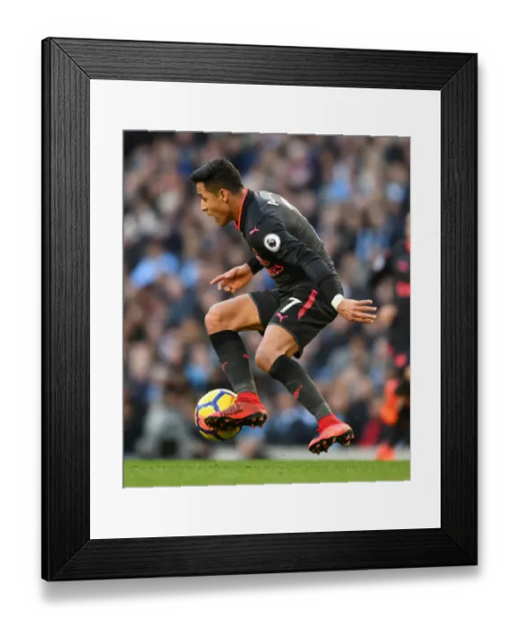 Framed Print : Clash of the Titans: Sanchez Showdown - Manchester City vs. Arsenal, Premier League 2017-18