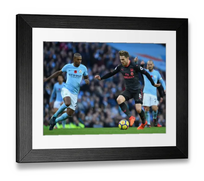 Framed Print : Aaron Ramsey Outmaneuvers Fernandinho: Manchester City vs. Arsenal, Premier League 2017-18 Framed Print : Aaron Ramsey Outmaneuvers Fernandinho: Manchester City vs. Arsenal, Premier League 2017-18