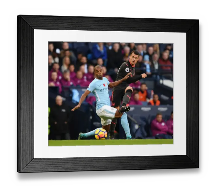 Framed Print : Xhaka vs Fernandinho: Battle in the Midfield - Manchester City vs Arsenal, Premier League 2017-18 Framed Print : Xhaka vs Fernandinho: Battle in the Midfield - Manchester City vs Arsenal, Premier League 2017-18