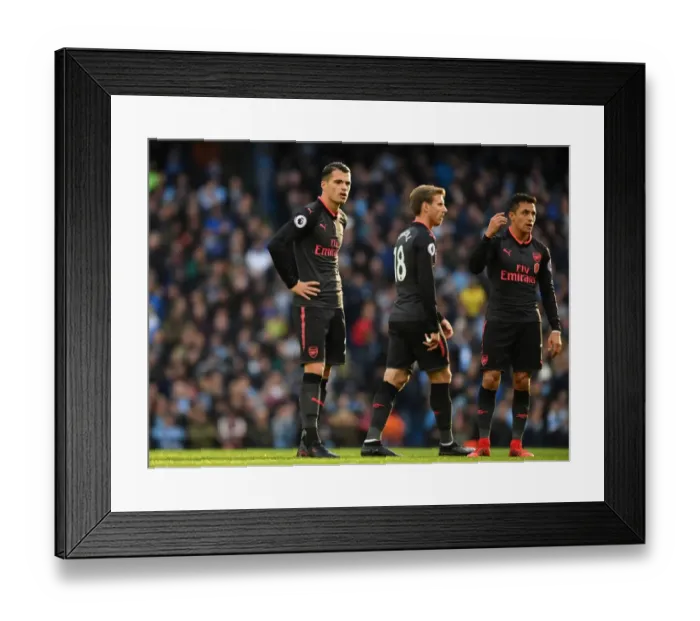 Framed Print : Granit Xhaka: Battling Midfield Showdown vs Manchester City, Premier League 2017-18 Framed Print : Granit Xhaka: Battling Midfield Showdown vs Manchester City, Premier League 2017-18