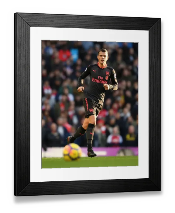 Framed Print : Granit Xhaka: Clash at Etihad Stadium, Premier League 2017-18 Framed Print : Granit Xhaka: Clash at Etihad Stadium, Premier League 2017-18