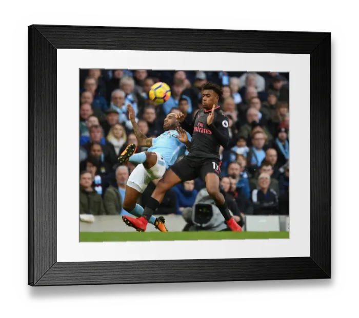 Framed Print : Clash of Titans: Iwobi vs Fernandinho - Manchester City vs Arsenal, Premier League 2017-18