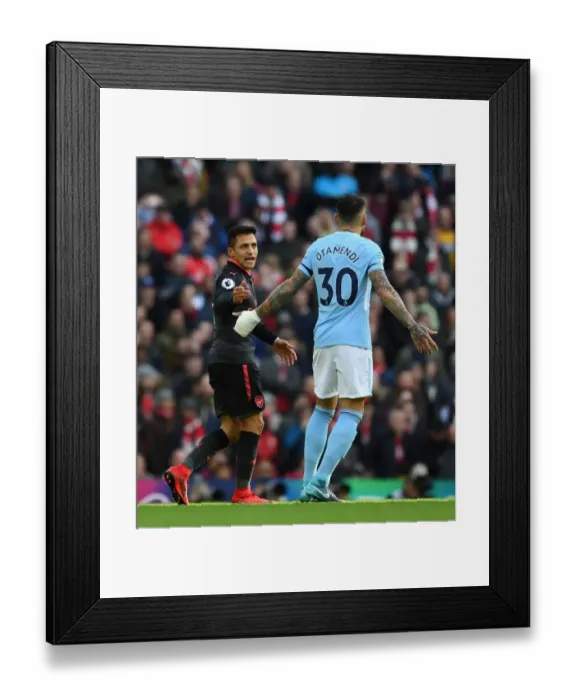 Framed Print : Clash of Titans: Sanchez vs. Otamendi - Manchester City vs. Arsenal, Premier League 2017-18 Framed Print : Clash of Titans: Sanchez vs. Otamendi - Manchester City vs. Arsenal, Premier League 2017-18