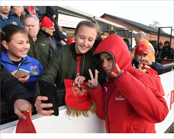 Alex Scott Celebrates with Arsenal Fans after Women's Super League Victory over Sunderland