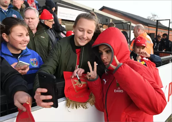 Alex Scott Celebrates with Arsenal Fans after Women's Super League Victory over Sunderland