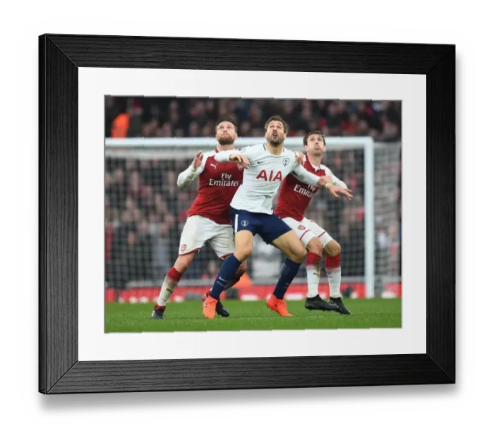 Framed Print : Arsenal vs. Tottenham: Mustafi and Monreal Battle Llorente