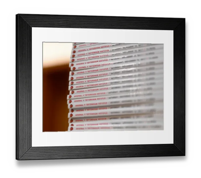 Framed Print : Arsenal vs. Tottenham Hotspur: Premier League Showdown - Matchday Programmes, Emirates Stadium, 2017