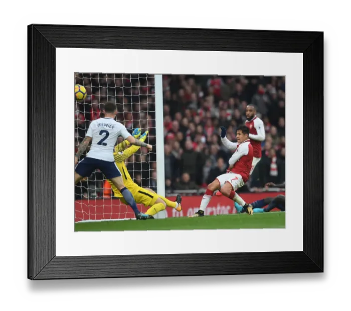 Framed Print : Alexis Sanchez Scores Second Goal: Arsenal vs. Tottenham Hotspur, Premier League 2017-18 Framed Print : Alexis Sanchez Scores Second Goal: Arsenal vs. Tottenham Hotspur, Premier League 2017-18