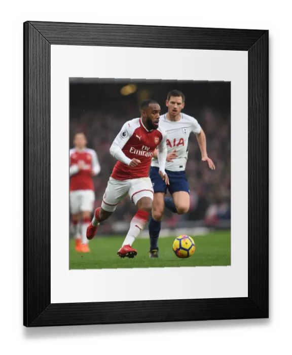 Framed Print : Alexandre Lacazette Faces Off Against Tottenham Hotspur in the Premier League