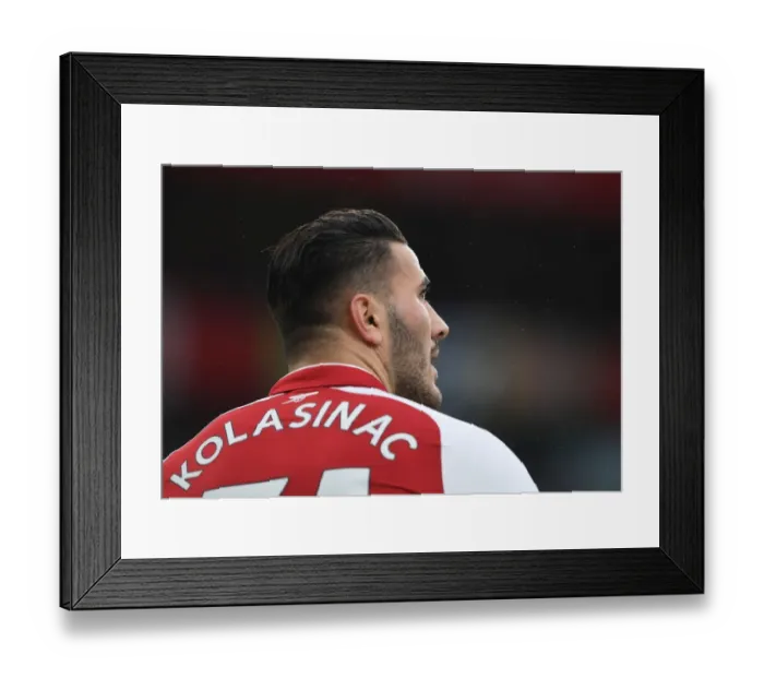 Framed Print : Sead Kolasinac in Action: Arsenal vs. Tottenham Premier League Clash (2017-18)