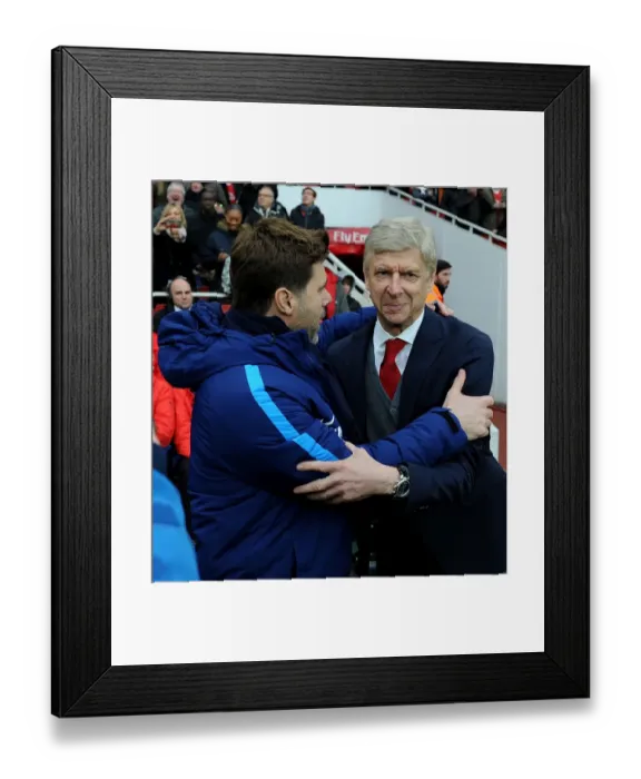 Framed Print : Arsene Wenger vs Mauricio Pochettino: Pre-Match Showdown at Arsenal v Tottenham Hotspur, Premier League 2017-18