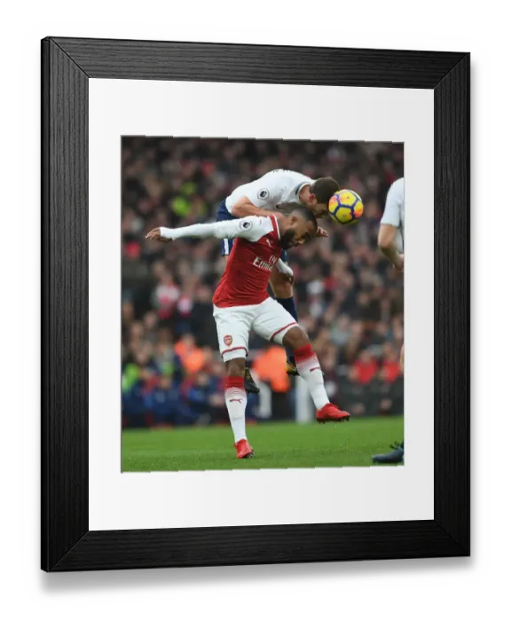 Framed Print : Clash of Titans: Lacazette vs Vertonghen in the North London Derby