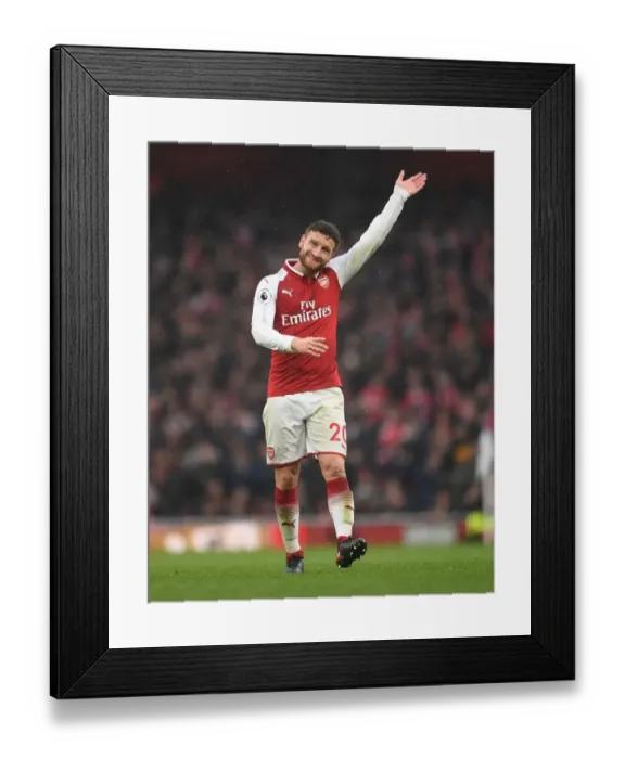 Framed Print : Shkodran Mustafi Focuses in Arsenal-Tottenham Rivalry (Arsenal v Tottenham Hotspur 2017-18)