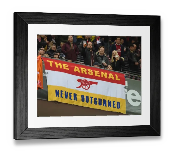 Framed Print : Arsenal fans flags in the stadium before the match. FC Koln 1: 0 Arsenal. UEFA Europa Cup Framed Print : Arsenal fans flags in the stadium before the match. FC Koln 1: 0 Arsenal. UEFA Europa Cup