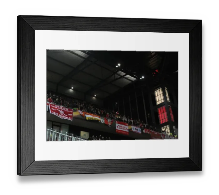 Framed Print : Arsenal Fans United: Europa Cup Battle at Koln Stadium