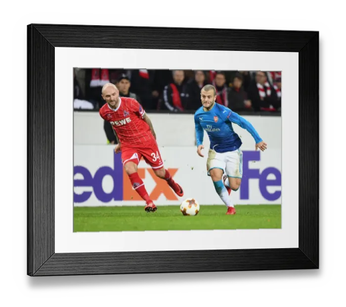 Framed Print : Battle of Midfield: Wilshere vs. Rausch - Arsenal vs. 1. FC Koln, Europa League Framed Print : Battle of Midfield: Wilshere vs. Rausch - Arsenal vs. 1. FC Koln, Europa League