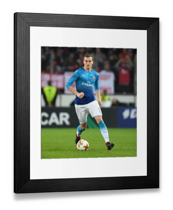 Framed Print : Rob Holding in Action: Arsenal's Defensive Showcase vs. 1. FC Koln, UEFA Europa League 2017-18