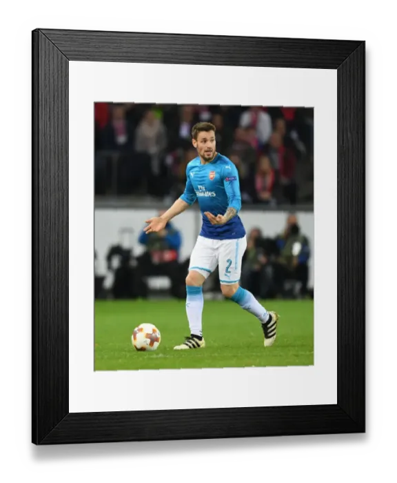 Framed Print : Mathieu Debuchy in Action: Arsenal vs. 1. FC Koln, UEFA Europa League 2017-18