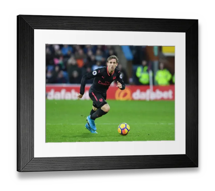 Framed Print : Nacho Monreal in Action: Burnley vs Arsenal, Premier League 2017-18
