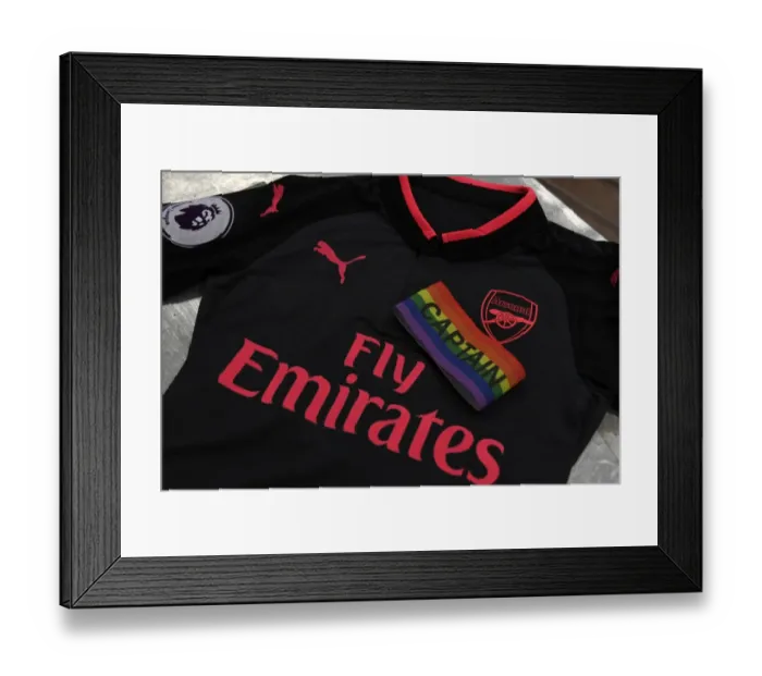 Framed Print : Arsenal's Unity Statement: Rainbow Armband (2017-18) - Burnley Match Framed Print : Arsenal's Unity Statement: Rainbow Armband (2017-18) - Burnley Match