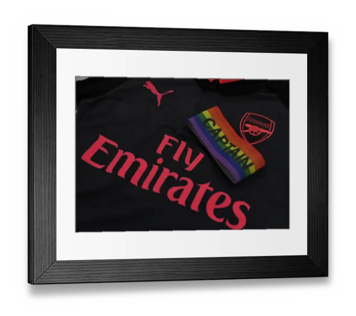Framed Print : Arsenal's Unity Statement: Rainbow Armband (2017-18) - Burnley vs Arsenal