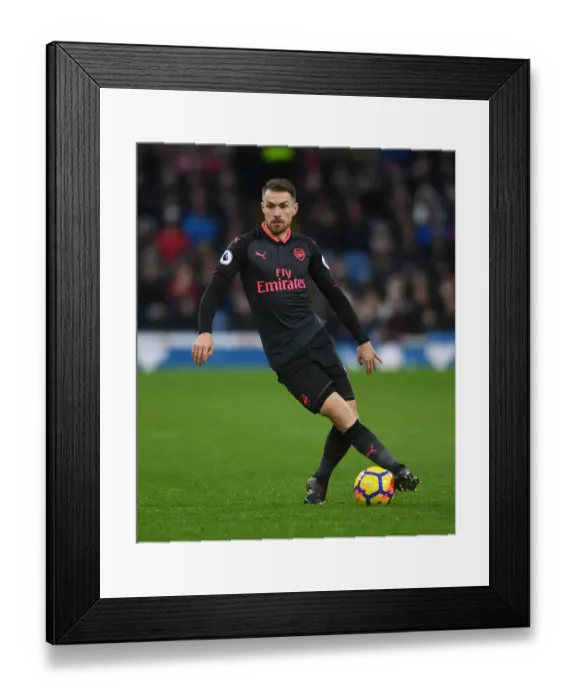 Framed Print : Aaron Ramsey in Action: Burnley vs. Arsenal, Premier League 2017-18