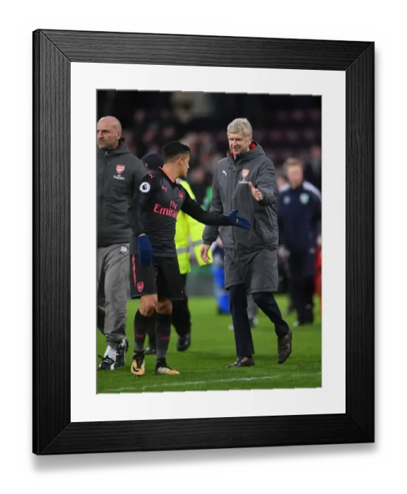 Framed Print : Arsene Wenger and Alexis Sanchez: Savoring Arsenal's Triumph over Burnley