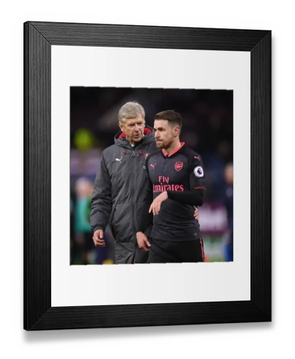 Framed Print : Arsene Wenger and Aaron Ramsey: Savoring Arsenal's Triumph over Burnley