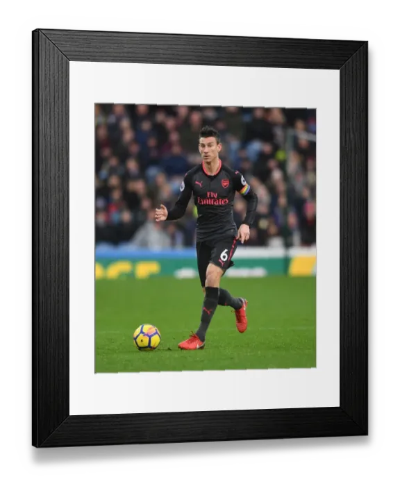 Framed Print : Koscielny's Intense Focus: Arsenal's Defender in Action against Burnley, Premier League 2017-18