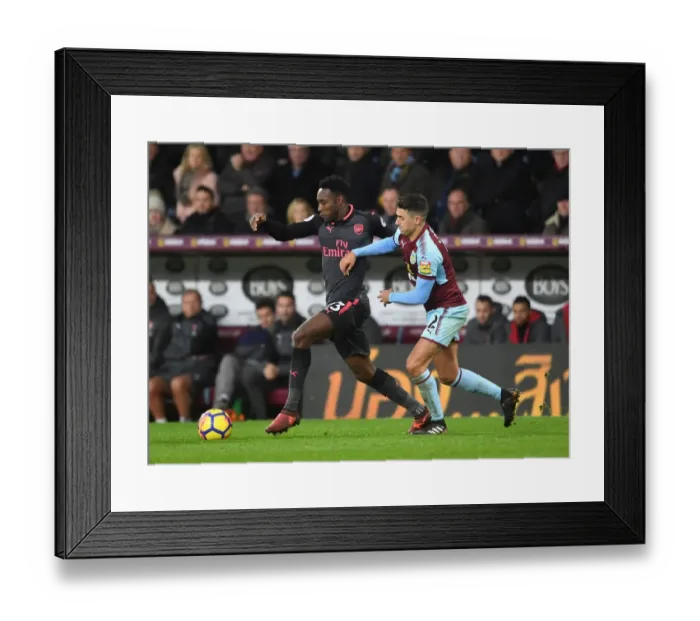 Framed Print : Intense Rivalry: Welbeck vs. Lowton in the Burnley vs. Arsenal Premier League Clash