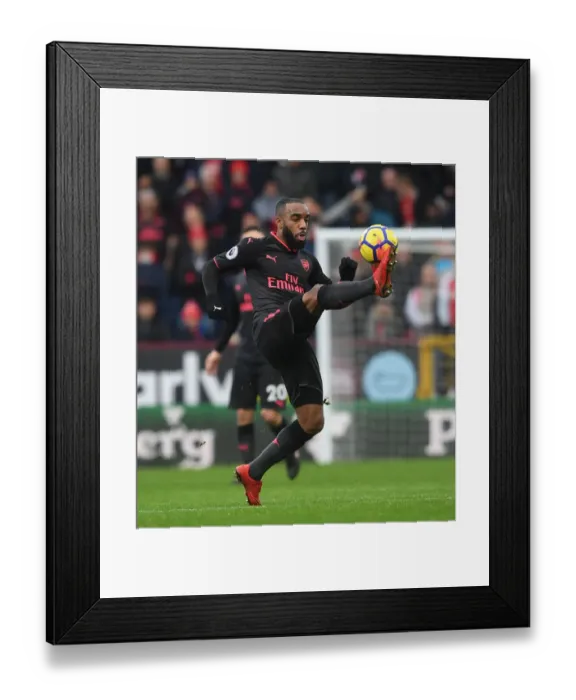 Framed Print : Alexandre Lacazette in Action: Burnley vs Arsenal, Premier League 2017-18