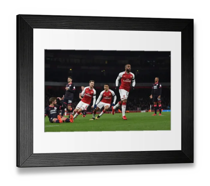Framed Print : Alexandre Lacazette's Goal Celebration: Arsenal vs Huddersfield Town, Premier League 2017-18 Framed Print : Alexandre Lacazette's Goal Celebration: Arsenal vs Huddersfield Town, Premier League 2017-18