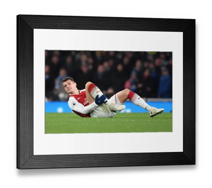 Framed Print : Granit Xhaka: Arsenal Midfielder in Action against Huddersfield Town, Premier League 2017-18 Framed Print : Granit Xhaka: Arsenal Midfielder in Action against Huddersfield Town, Premier League 2017-18