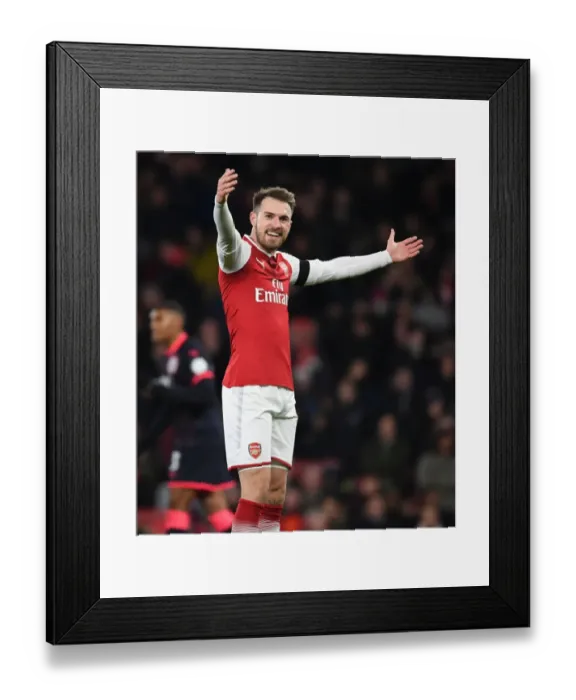 Framed Print : Arsenal's Aaron Ramsey in Action against Huddersfield Town, Premier League 2017-18