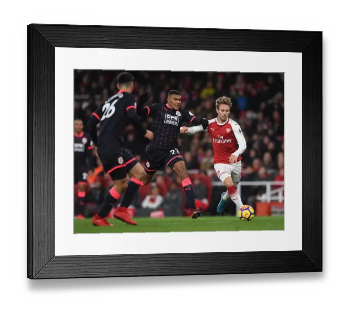 Framed Print : Monreal vs Quaner: Arsenal vs Huddersfield Football Showdown Framed Print : Monreal vs Quaner: Arsenal vs Huddersfield Football Showdown